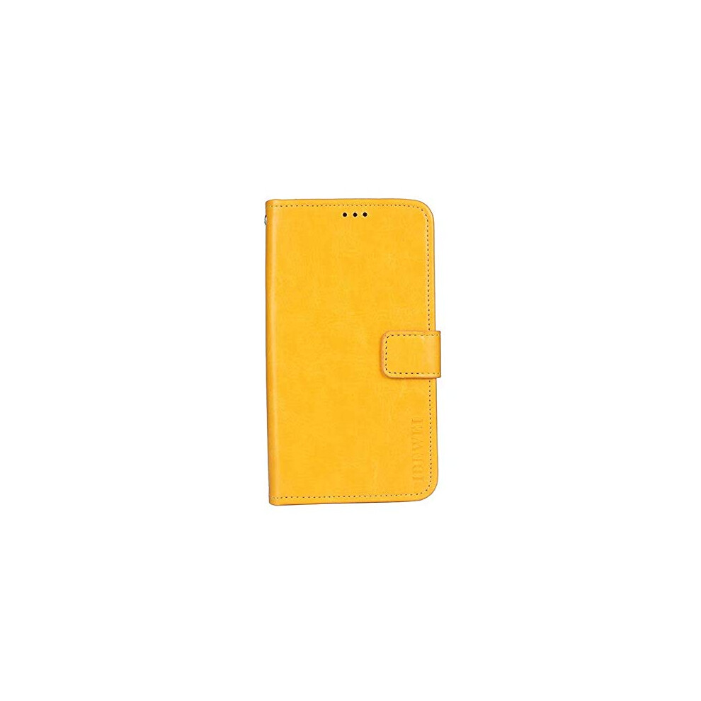 Leather Flip Wallet Case With Card Slot For Samsung Galaxy Xcover 5 Yellow 9393856926268