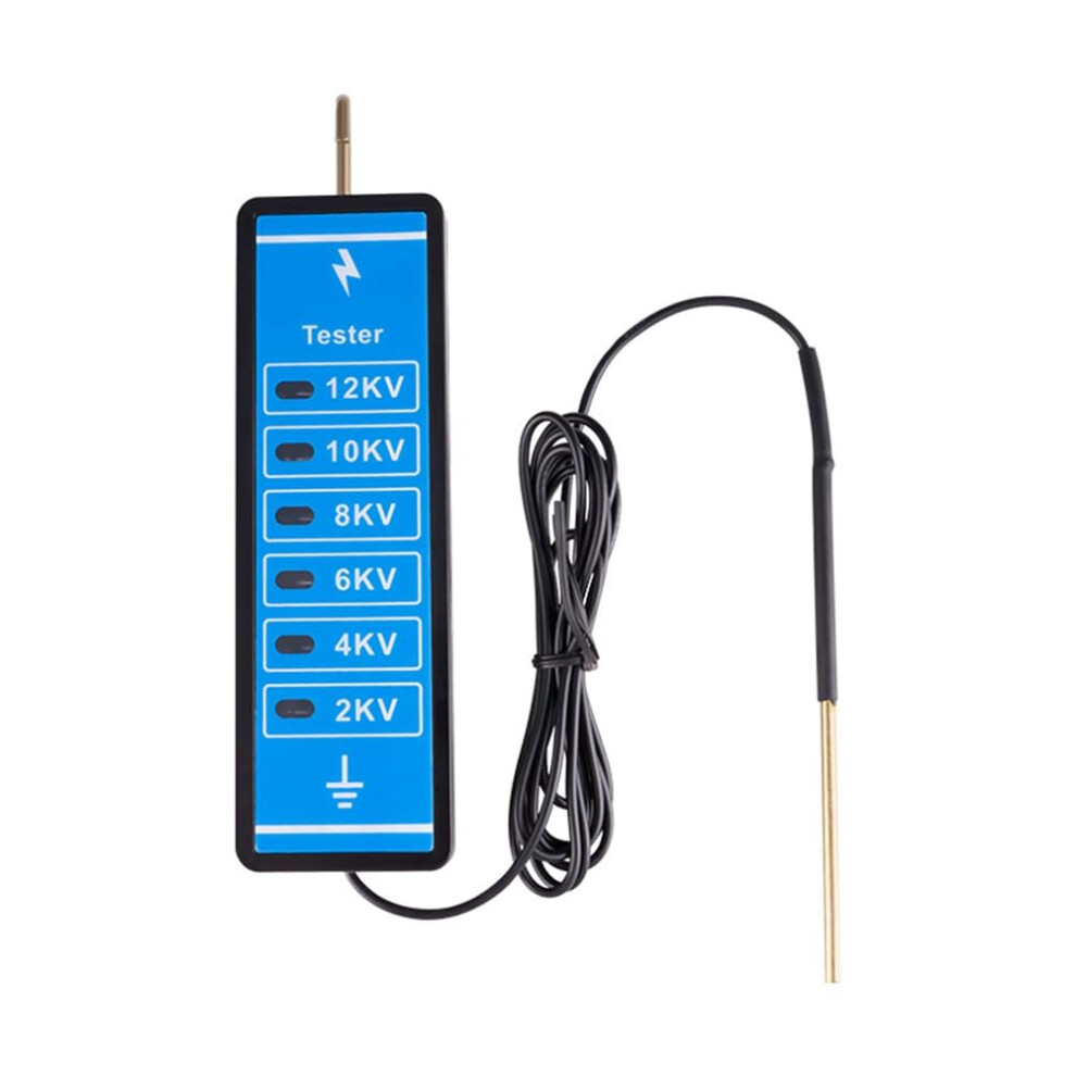 12Kv Neon Fence Voltage Tester 2000-12000V, 6 Neon Indicator Lights, Blue & Black Waterproof Fence Tester For Farms 9084446062526
