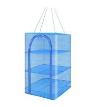 Hanging Drying Net With Zippers 4-Layer Folding Fish And Plant Drying Rack 40 Cm For Fruits Vegetables And Plant