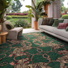 (Green, 140x200cm/4.59x6.56ft) Vintage Tiger Print Area Rug, 1 Count Non-slip Soft Floor Mat, Rectangle Home Decor Carpet for Living Room Bedroom