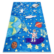 BAMBINO 2265 Tapete Foguete espacial para crianças antiderrapante - azul 120x170 cm