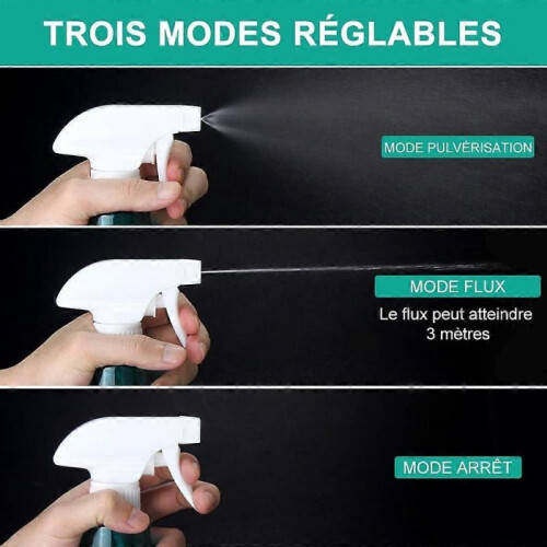 Empty Spray Bottle, 500ml Pet Plastic Trigger Pump Bottle, 3 Modes (Spray, Shot and Off) Refillable Empty Spray 1