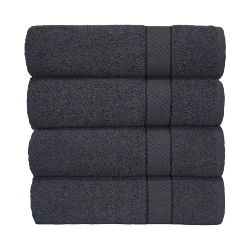 (Grey, 2) Bargain Bath Towel - Budget-Friendly 100% Egyptian Cotton - Super Soft - 80x140cm Absorbent Soft Sheet Smooth Plain luxury-image-OPC-PKQHGZY-NEW
