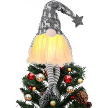 Christmas Tree Topper with Lights,Gnome Tree Topper Lighted Christmas Tree Topper 35cm Christmas Tree Decorations