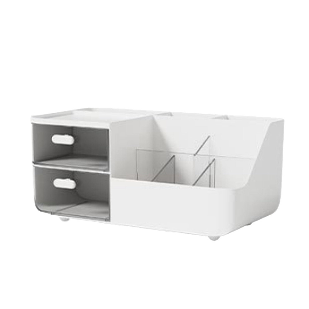 White Makeup Organizer Multifunctional Skincare Cosmetic Storage With Large Capacity Drawers Desktop Vanity Finish