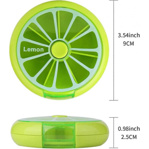 Creative Portable Mini 7 Day Weekly Circular Shape Rotary Cute Fruit Style Pill Storage Case BoxMulticolor3 PCS 1