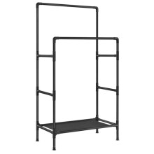 Portant à vêtements - HELLOSHOP26 - Double barre - Métal - Noir - 55 kg de capacité