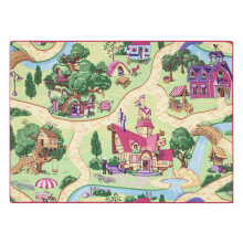 TAPETE REBEL ROADS Candy Town 27 antiderrapante para crianças - rosa / verde 140x200 cm