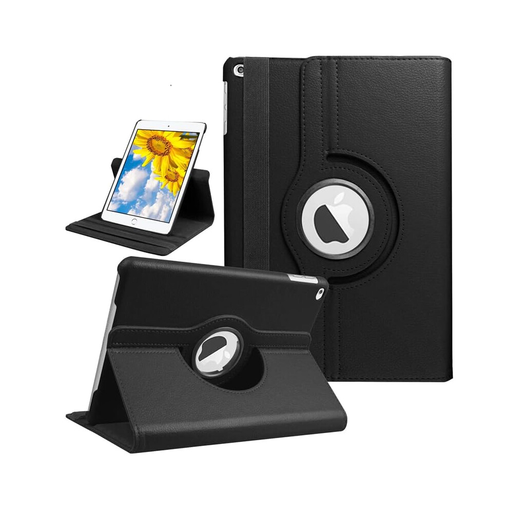 Smart Case For Ipad Mini 5 / Mini 4 (7.9") With Auto Sleep/Wake, 360 Degree Rotating Stand, Pu Leather, Shockproof, Black 9354506894368