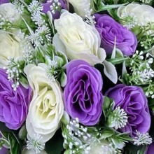 (Lilac and cream) Bunch of 24 roses Beautiful decoration flowers with many colours