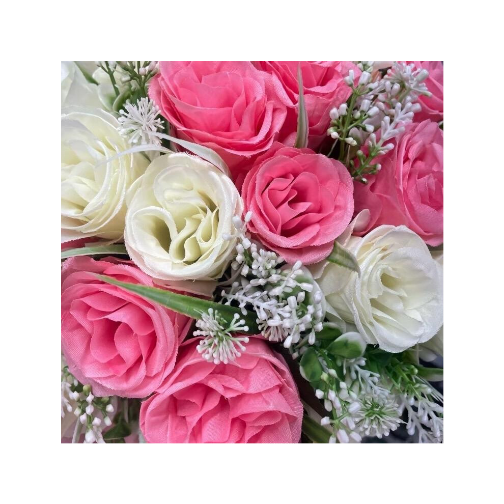 (Boujee pink and cream) Bunch of 24 roses Beautiful decoration flowers with many colours-image-OPC-PKQHXMC-NEW