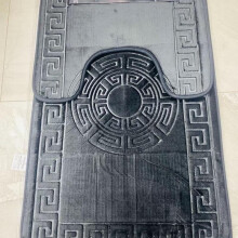 (Grey) Exquisite Greek Border 2 Piece Bathmat Set - Non-Slip, Perfect Design & Quality Grey