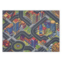 TAPETE REBEL ROADS Urban life 97 metrópole, ruas antiderrapante para crianças - cinza 95x200 cm
