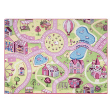 TAPETE REBEL ROADS Sweet town 26 Doces, antiderrapante para crianças - rosa / verde 140x200 cm