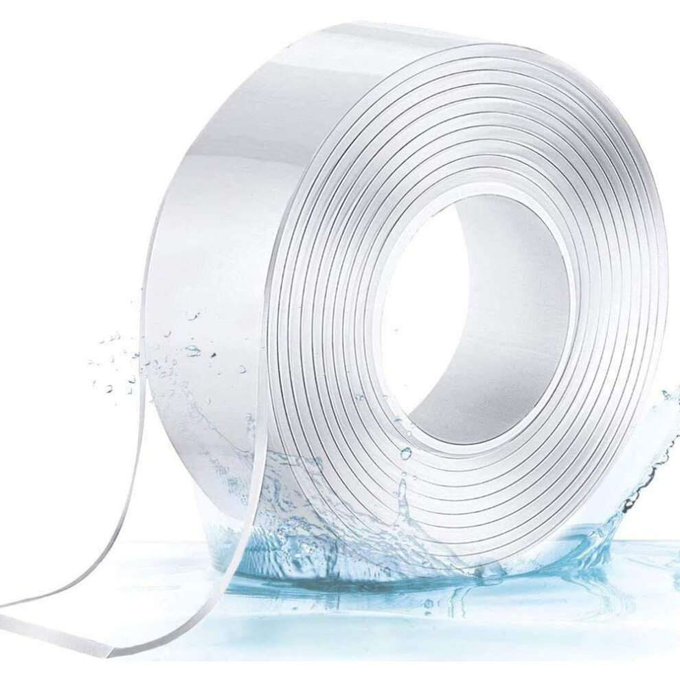 Double Sided Nano Adhesive Tape Upgraded Transparent Washable Mounting Tape 16.4 Ft 5 M Clear Reusable Bonding Tape 9084446064070