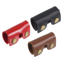 Leather Razor Head Protecting Cover 3-In-1 Safety Razor Head Protector Sheath Shaver Tip Cover For Travel Red Black Brown