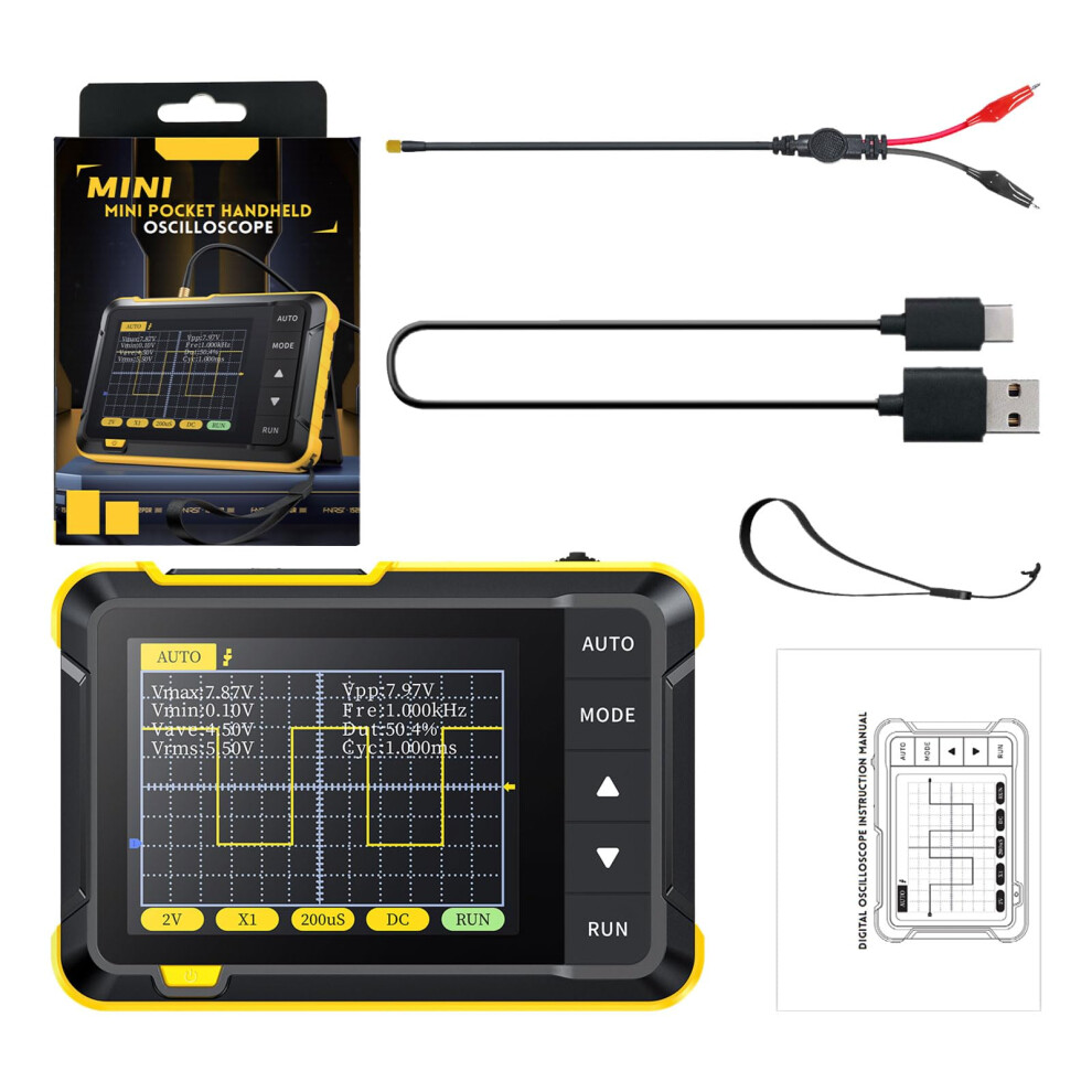 Portable Oscilloscope Dso152 2.8 Inch Tft Display Usb Handheld Kit 200 Khz Bandwidth 2.5 Msps Full Trigger Entry Level 9393856928583
