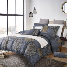 (Tumble, Single) Moonlight Bedding Printed 4Pcs Complete Reversible Quilt Printed Bedding Luxury with Fitted Sheet and 2 Printed Pillow Cases Single