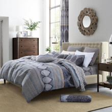 (Chandelir, King) Moonlight Bedding Printed 4Pcs Complete Reversible Quilt Printed Bedding Luxury with Fitted Sheet and 2 Printed Pillow Cases Single