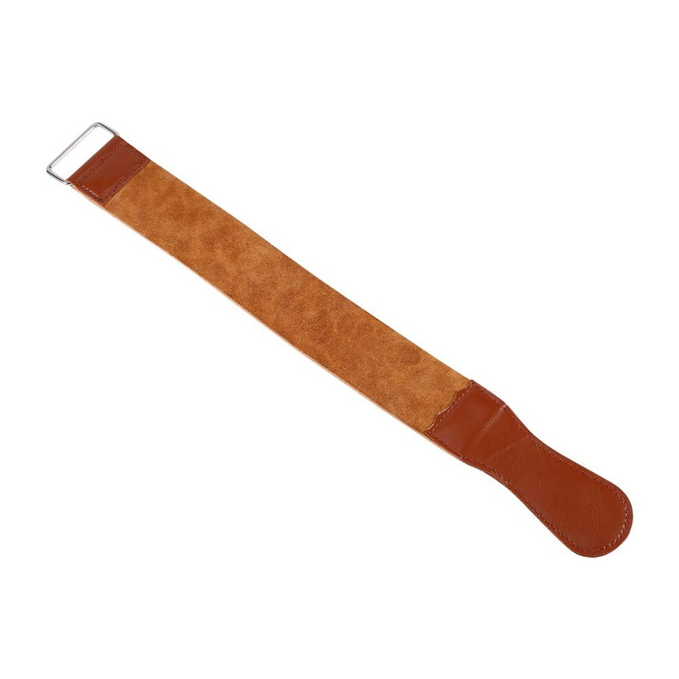Brown Leather Strop For Straight Razors, Double-Sided Genuine Leather Knife Strop, Beard Shaper, Shaving Belt,