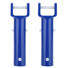V Head Blue Handle Pool Vacuum Parts - 2 Pack, V-Shape Clip Brush Head, Handle Replacement, Compatible Pool Cleaners