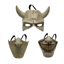 The Graber Cosplay Mask, Black Phone Mask, Horror Film, Halloween, Scary Mask, Men's Costume Mask (Light Grey)
