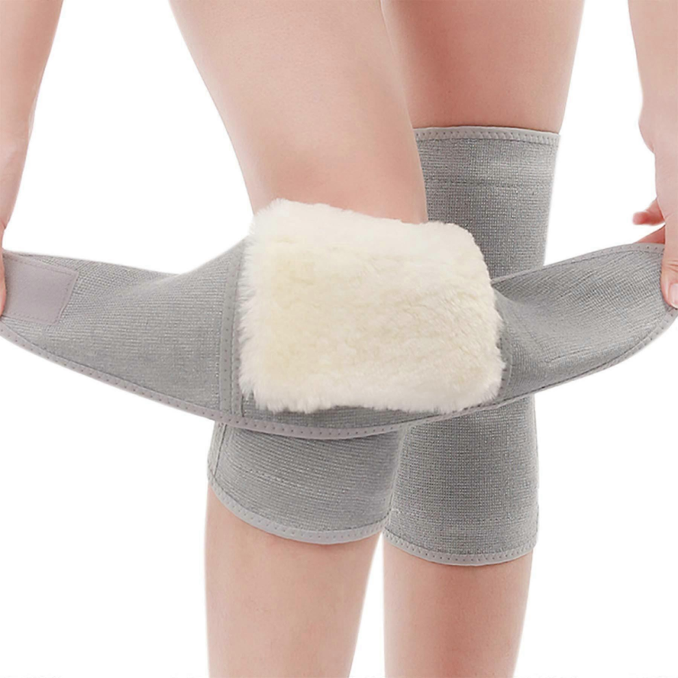 Thickened Wool Knee Brace for Men and Women, Adjustable hook and loop Leg Warmer, Thermal Support for Arthritis and Yoga