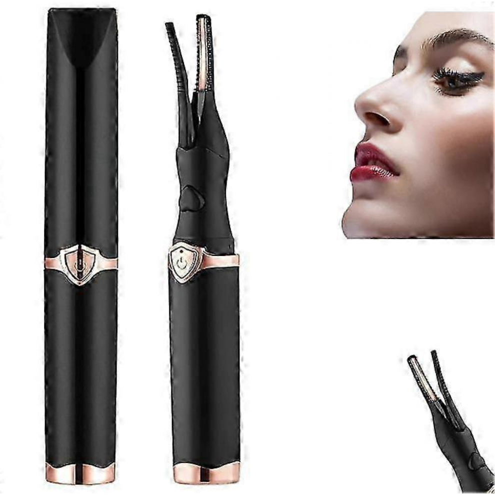 USB Rechargeable Electric Eyelash Curler with Quick Heating ToolBlack