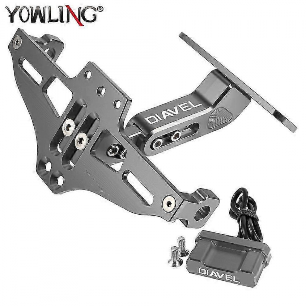 For Ducati Diavel 1200 1260 1260S Moto Motorcycle Fender Eliminator Adjustable License Plate Holder Bracket Ledgray With Logo 7057162208600