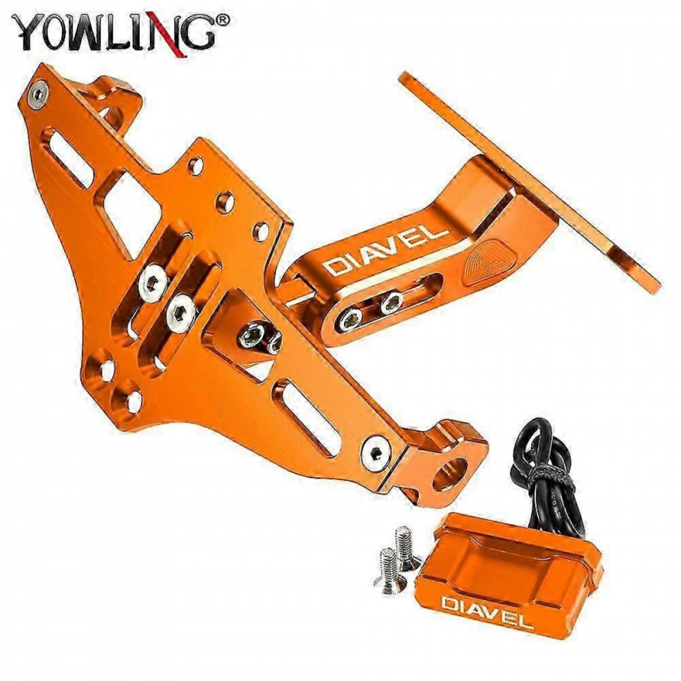 For Ducati Diavel 1200 1260 1260S Moto Motorcycle Fender Eliminator Adjustable License Plate Holder Bracket Ledorange With Logo 7057162208624