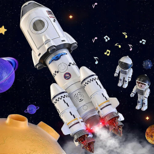 Space Rocket Space Shuttle Educational Toy Lights Sound 5in1white 2