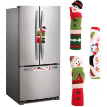 3 Piece Set Christmas Snowman Refrigerator Door Handle Covers Appliance Handle Covers Christmas Decorations Kitchen Refrigerator