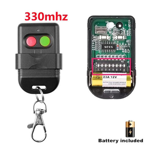 8 Dip Switch 330Mhz Smart Copy Remote Control Fixed Code 2 CH Duplicator for Gate Garage Door OpeneAs Shown