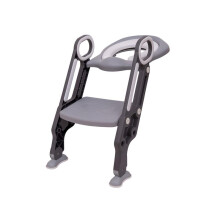(Grey-white) Straame | Children's Toilet Ladder | Seat Adjustable | Height Step-Stool | Easy to Install | Cushioned Toilet Seat | Bathroom Aid | Toddler