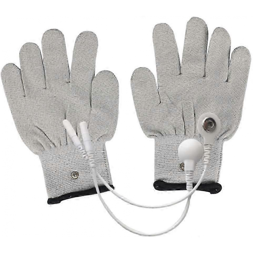 Grey Conductive Gloves With Snap Electrodes For Ems And Tens Therapy,Suitable For Physical Arthritis And Trigger Finger Relief (Grey)