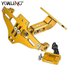For DUCATI DIAVEL 1200 1260 1260S Moto Motorcycle Fender Eliminator Adjustable License Plate Holder Bracket LEDglod with logo