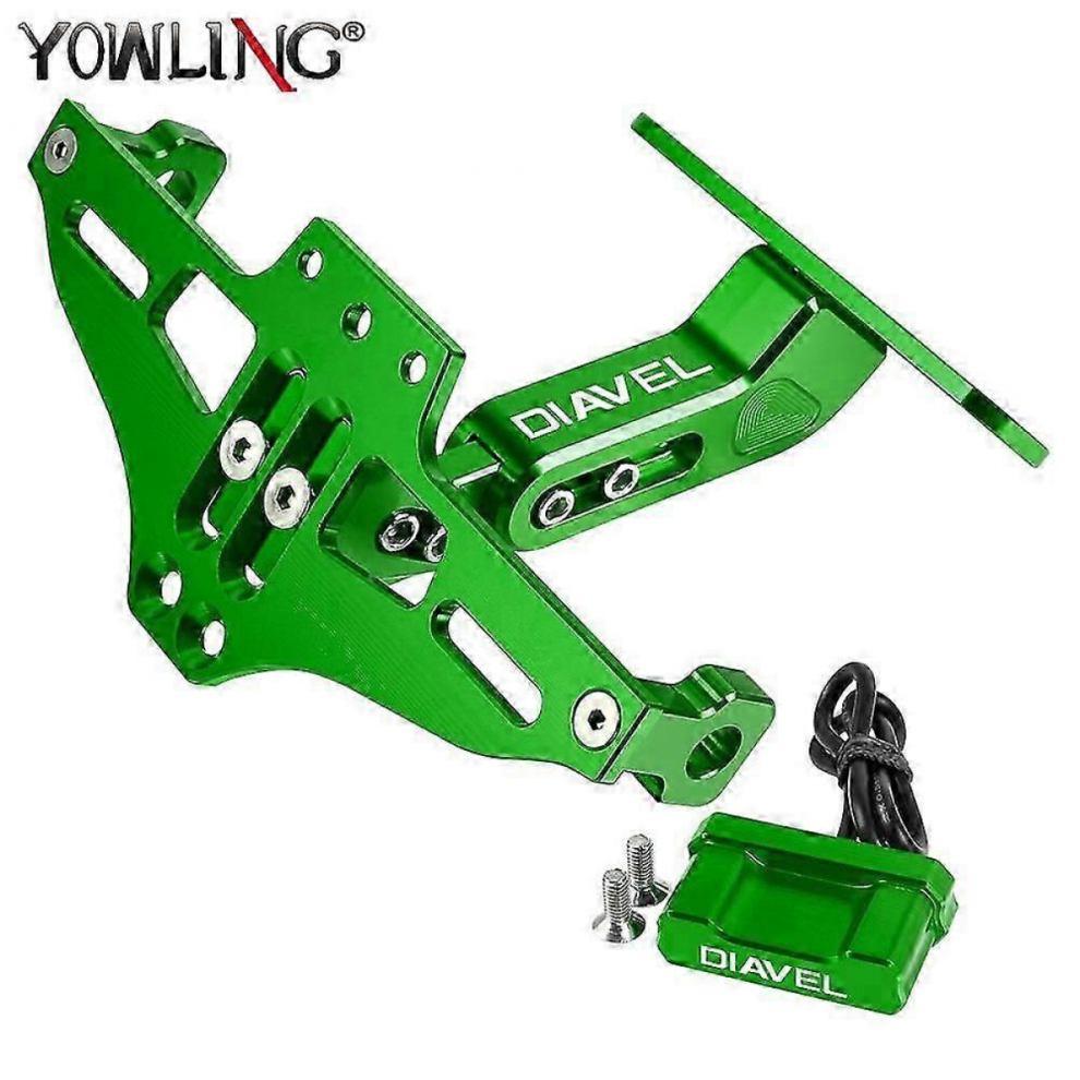 For Ducati Diavel 1200 1260 1260S Moto Motorcycle Fender Eliminator Adjustable License Plate Holder Bracket Ledgreen With Logo 7057162208051