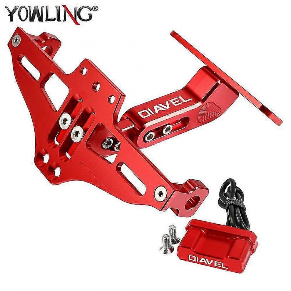 For Ducati Diavel 1200 1260 1260S Moto Motorcycle Fender Eliminator Adjustable License Plate Holder Bracket Ledred With Logo 7057162208075