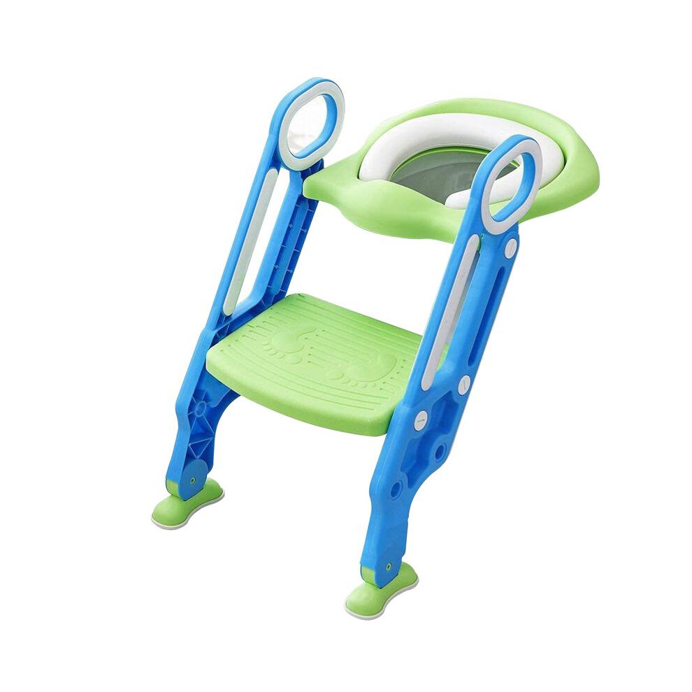 (Green-Blue) Straame | Children's Toilet Ladder | Seat Adjustable | Height Step-Stool | Easy To Install | Cushioned Toilet Seat | Bathroom Aid | Toddl 5021832450141
