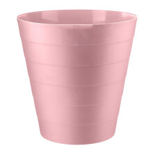 Plastic Waste Paper Bin 6L Round Open-Top Lightweight Pink Trash Can For Kitchen Bedroom Bathroom
