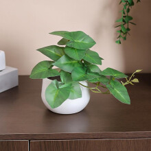 (Green, one-size) Artificial Hanging Plant, 1 Piece Fake Potting Plants, Garden Decoration for Home, Ramadan Decorations for Home