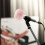 mikrofon-abdeckung mit fell-pop-filter für kondensatormikrofone pink 4
