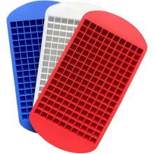 3Pcs Mini ice Cube Trays 160 Grids Ice Cube Mold Square Shape Silicone ice Cubes Kitchen Mini Bar Pudding Mould Small Ice Cube Making Tool(Blue/Red/Wh