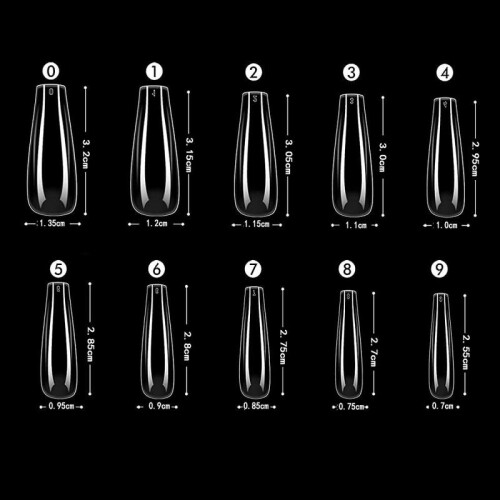 500PCS False Nails Ballerina Coffin Long Artificial Nails Acrylic 1