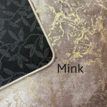 (Mink, Silver) Luxury Soft Metallic Marble Effect Rug - Luxury Quality, Non-Slip, Machine Washable