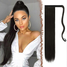 Long Straight Ponytail Wig Synthetic Hair Extension for Women