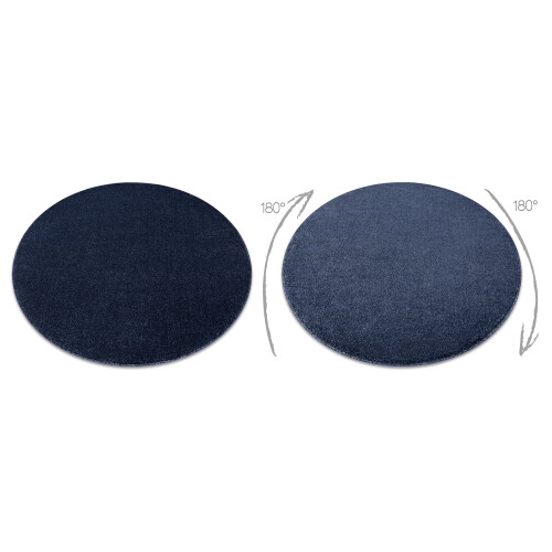 Matta SOFTY circle plain, one colour mörkblå cirkel 120 cm 1