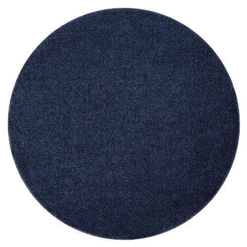 Matta SOFTY circle plain, one colour mörkblå cirkel 120 cm 2