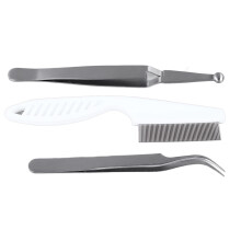 Durable Pet Flea Remover Kit with Stainless Steel Tweezers & Comb Set
