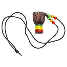 mini wooden djembe drum pendant necklace for kids and adults